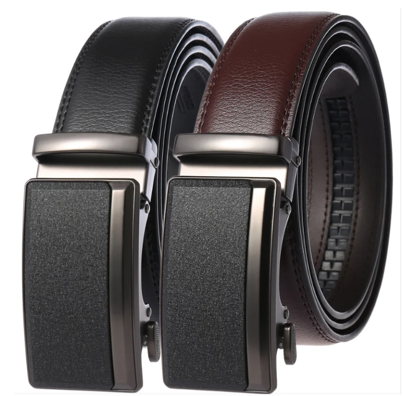 Men's Leather Belts Fashion Automatic Buckle Cowskin Male Belts Luxury Designer Black Brown 3.5cm