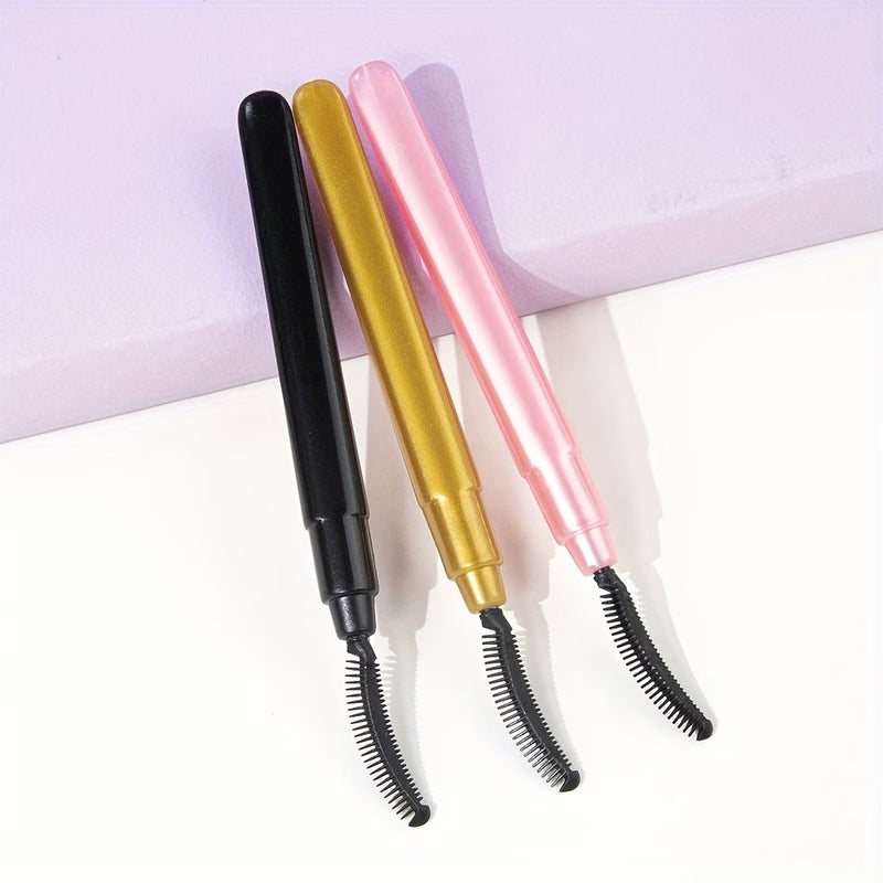 Silicone Eyelash Brushes With Caps, Portable Mascara Combing Makeup Tools