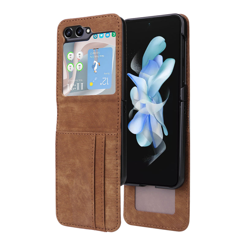 Flip Cover for Samsung Galaxy Z Flip6 PU Leather Phone Case [RFID Blocking] With Hand Strap