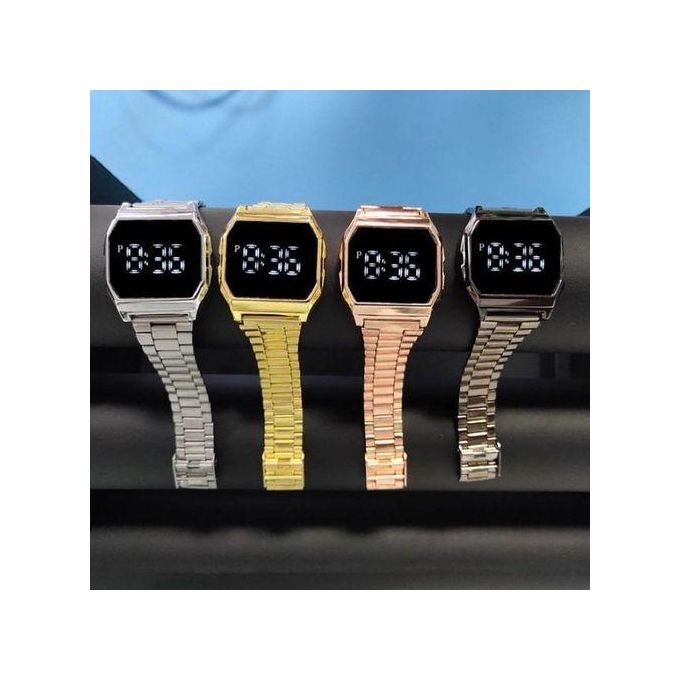 Touch Screen Vintage stainless steel Waterproof Digital for Men Woman Unisex Watch Relo