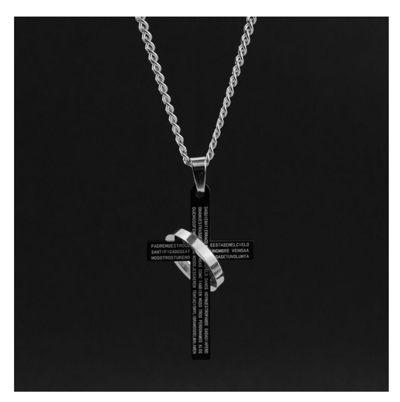Christian Bible Cross Stainless Steel Statement Necklace Woman/Men