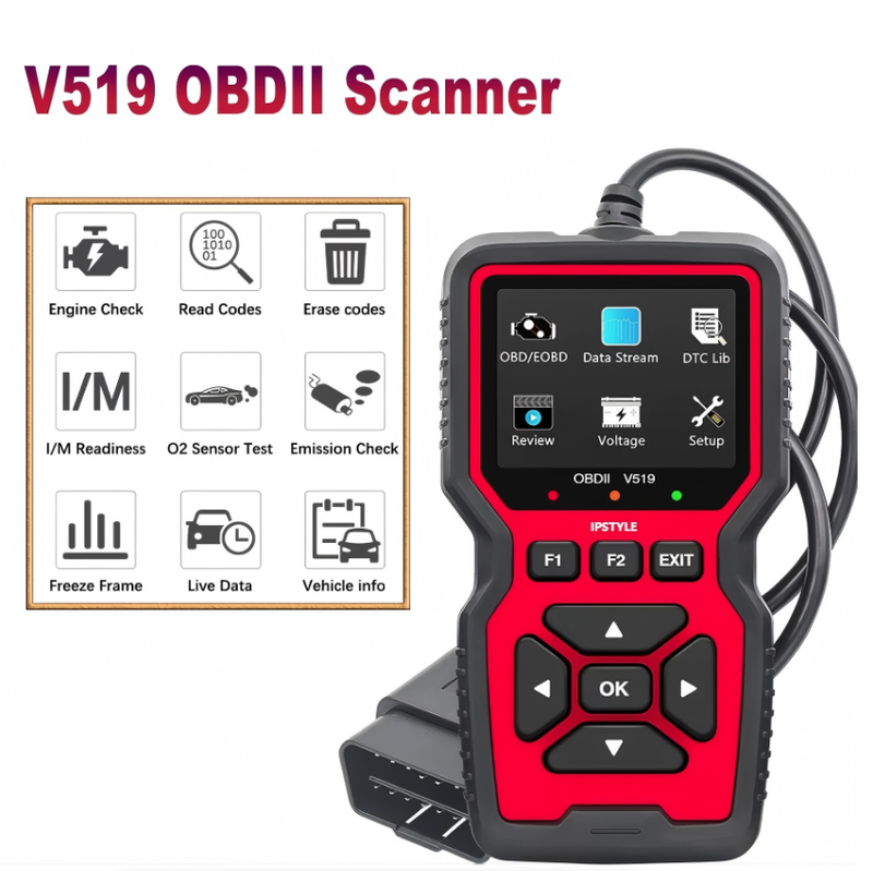 OBD2 Scanning Diagnostic Tool Professional Engine Code Reader And Reset