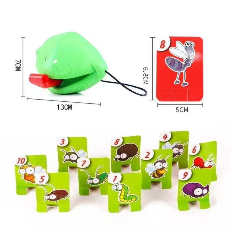 Board Game Interactive Toy Frog Mask Wagging Tongue Lick Cards Toy for Kids
