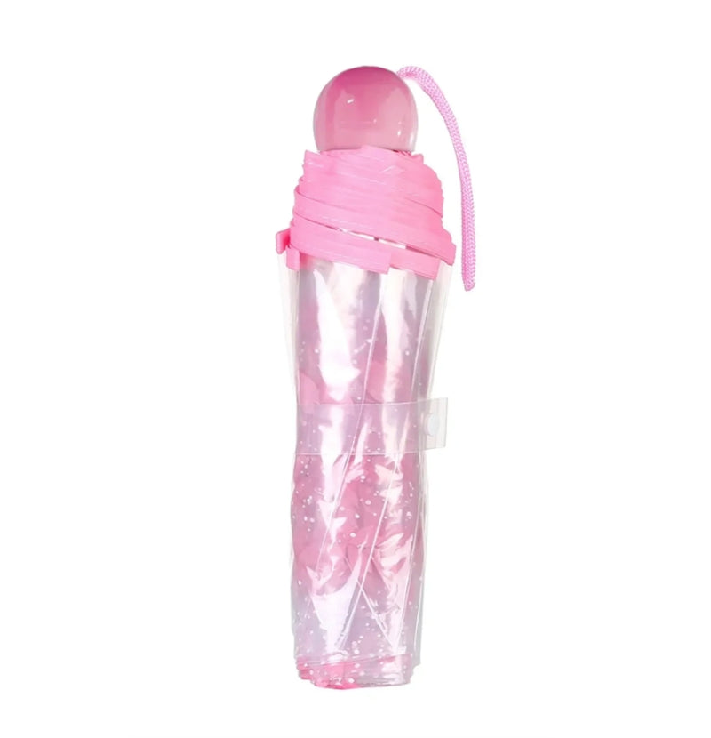 IPSTYLE Umbrella Portable Household Rain Gear Cherry Blossom Transparent Umbrella
