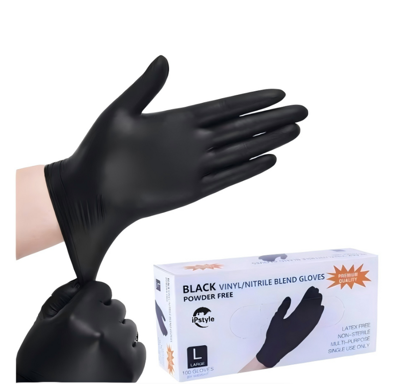 Disposable Black Nitrile Gloves Latex Free Waterproof For Kitchen Food