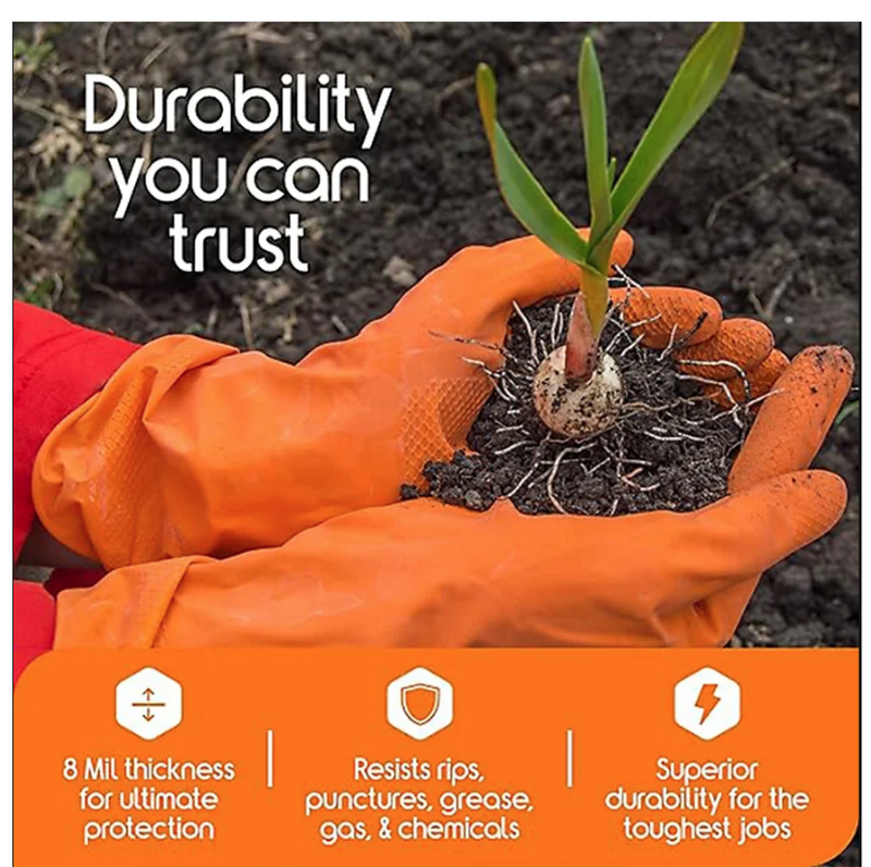 Heavy Duty Disposable Nitrile Gloves 8Mil Extra Thick Mechanic Glove with Textured Grip Antislip Safety