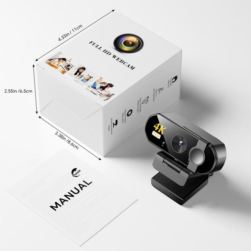 4K Webcam with Microphone auto focus for PC and Laptop