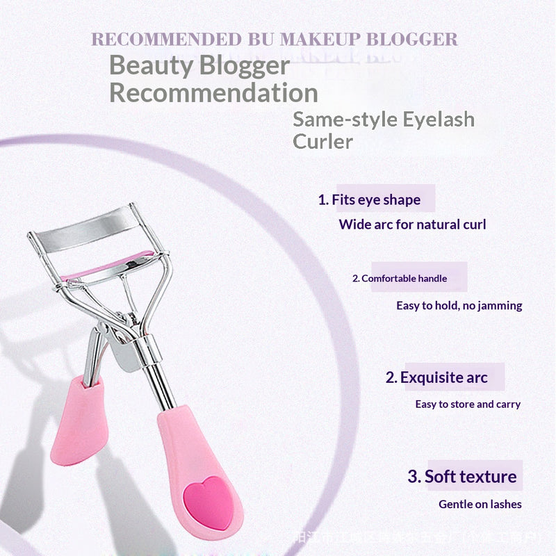 Heart Shaped Handle Wide Angle Eyelash Curler, Long Lasting Lash Curling Tool, Easy To Use Makeup Accessory For Beginners