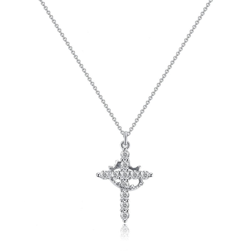 Cross Necklaces with Crown Pendant Necklaces with Chain