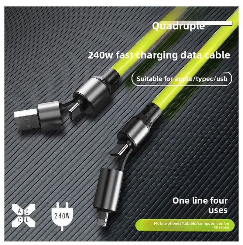 4-In-1 Super Fast Charging Cable Mobile Phone Data Cable Double-Head