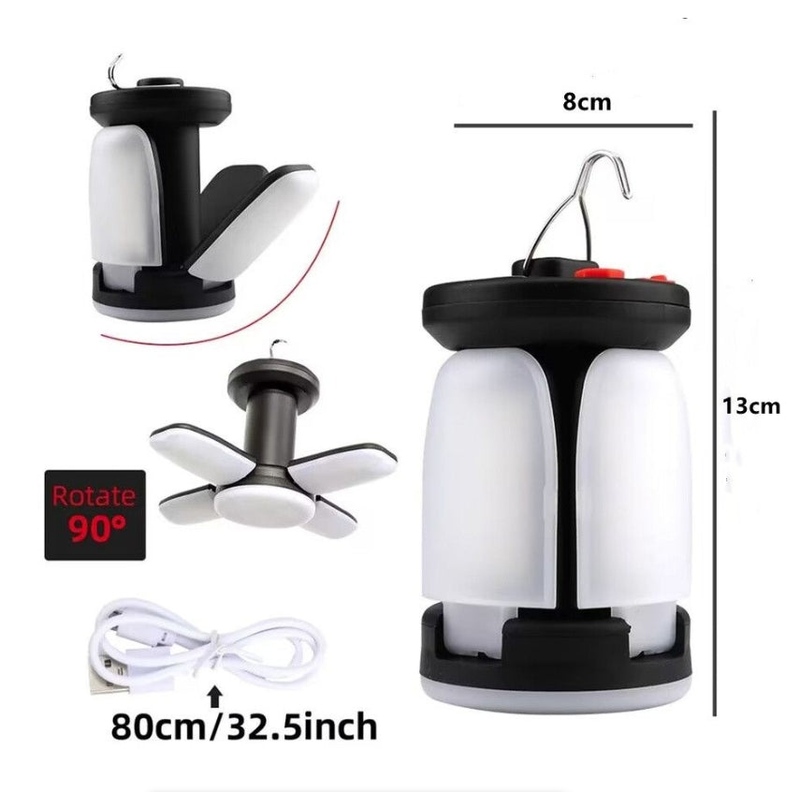Outdoor Lighting Portable LED Solar Camping Lights USB Rechargeable