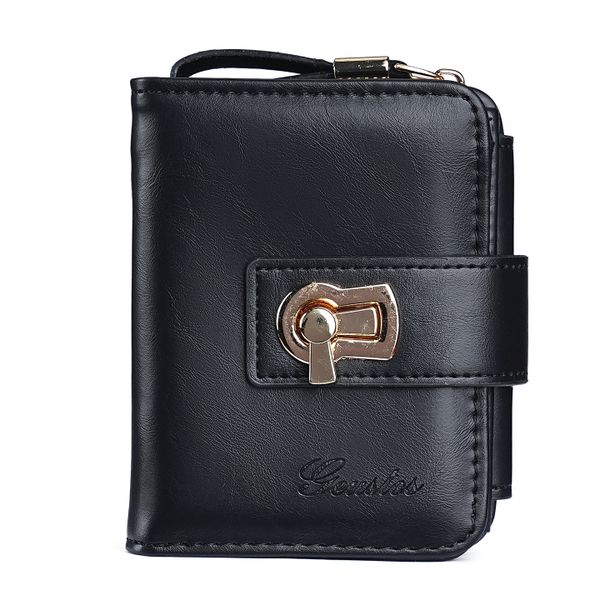 Wallet Women's Soft Leather Zipper Folding Card Holder