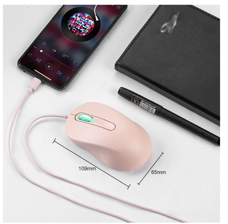 Type C Wired Mouse Gaming Mouse Silent Mouse for PC/Laptop/Desktop