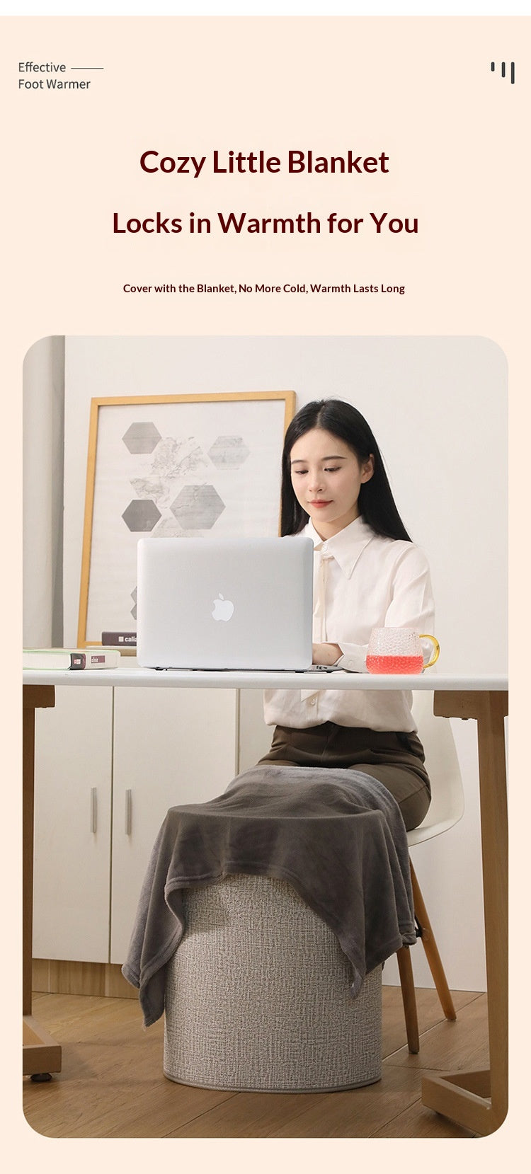 IPSTYLE Silent Foldable Leg Warmer Pro - Under Desk Electric Foot Heater