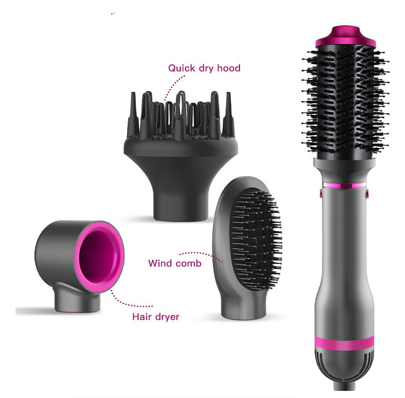 Hair Dryer Hot Air Brush Electric Ion Blow Dryer Brush- Four Changeable Brush