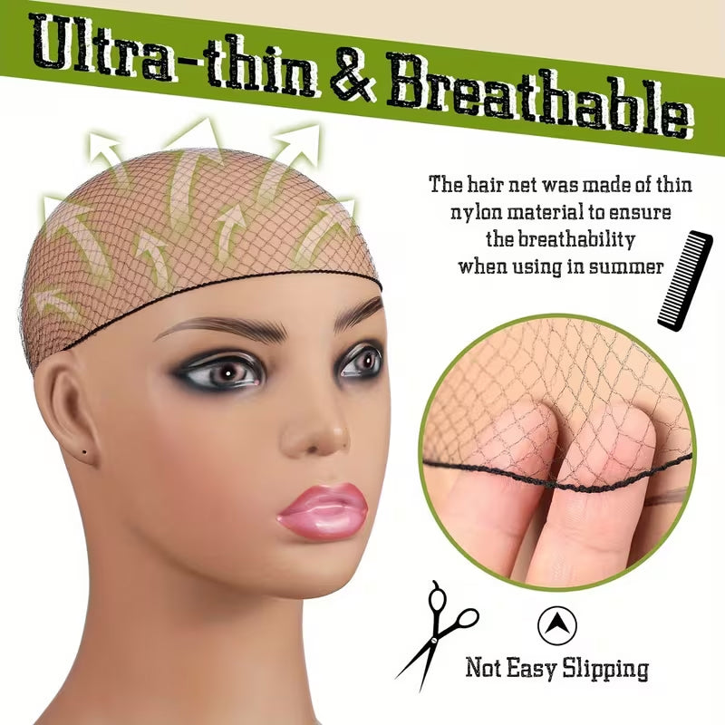 Elastic Invisible Hair Nets, Stretch Bun Hair Cover For Woman - 40 Piece 20-Inch