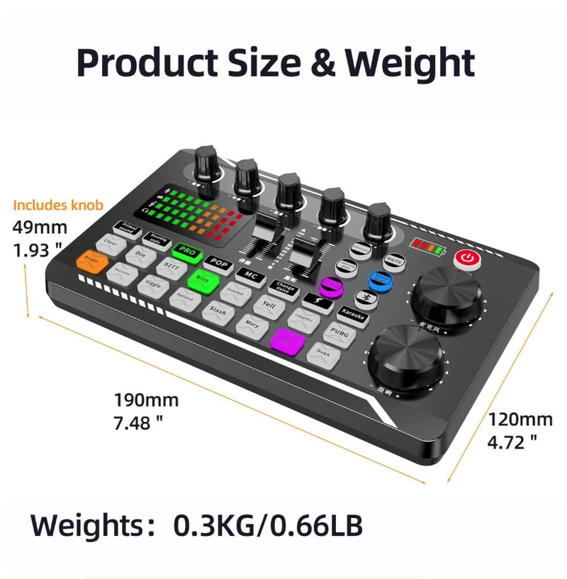 IPSTYLE DJ Equipment Microphone Sound Card Console Studio Sound Card Kit