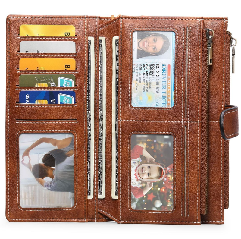 Vintage RFID Leather Wallet for Woman - 3-Fold - IPSTYLE
