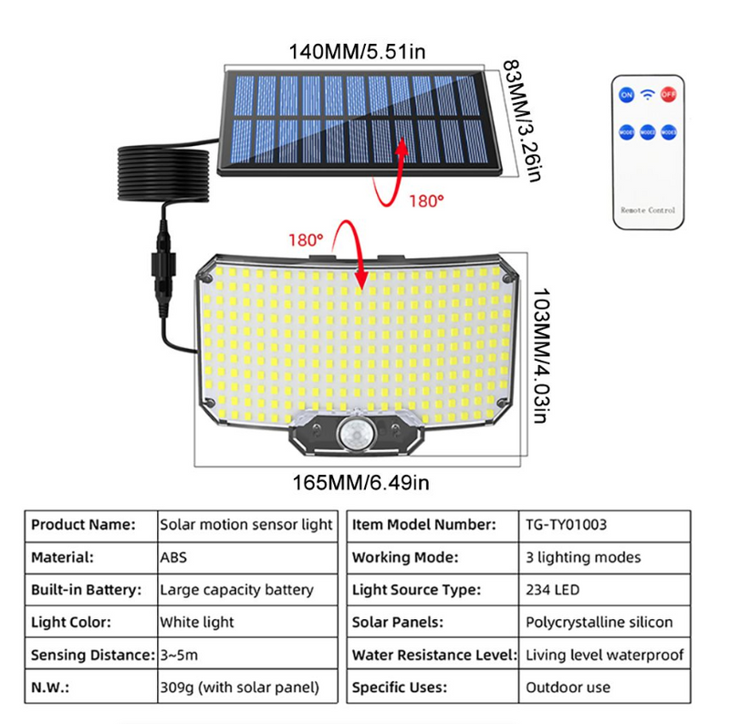 Solar Lights Outdoor Garden Motion Sensor Solar Flood Wall Lights Garage