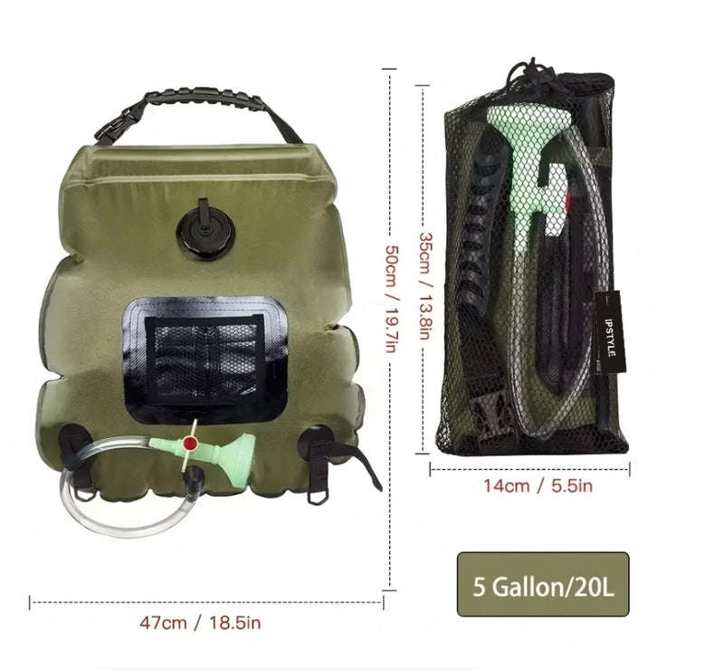 Camping Shower Solar Bath Shower Heating Water Bag Camping Hiking Travel