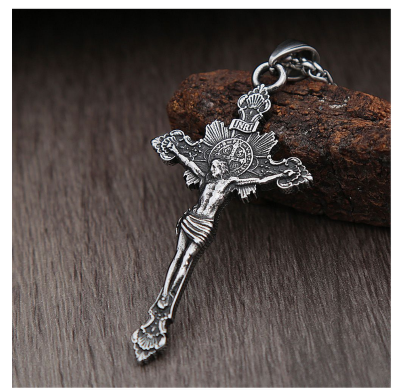 Cross Pendant Chain Necklace Christian Church Baptism Gift