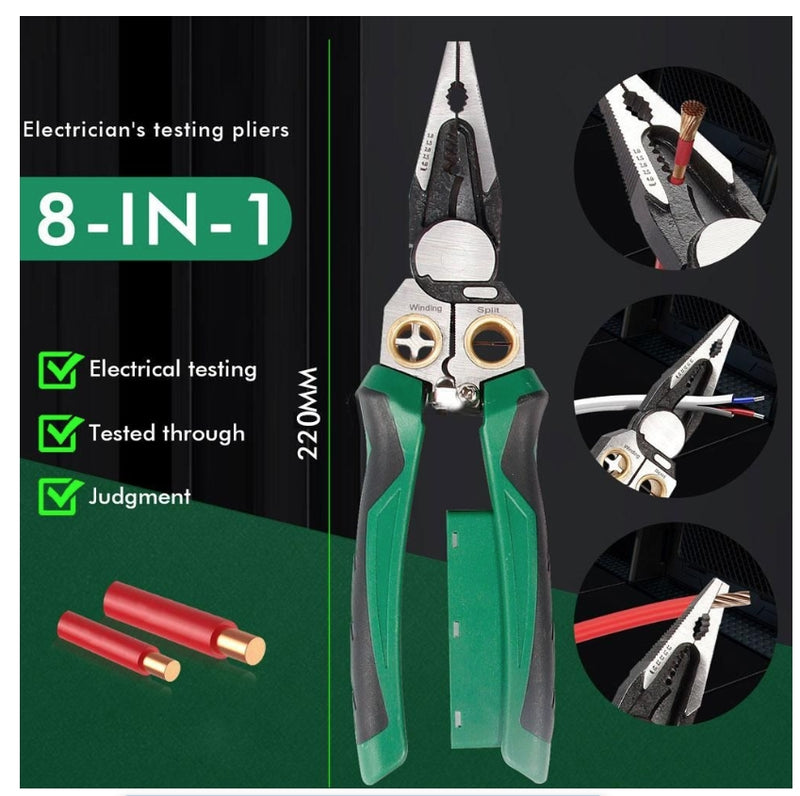 IPSTYLE 8-in-1 Multi-Function Wire Cutters With Wire Stripping Nose Pliers