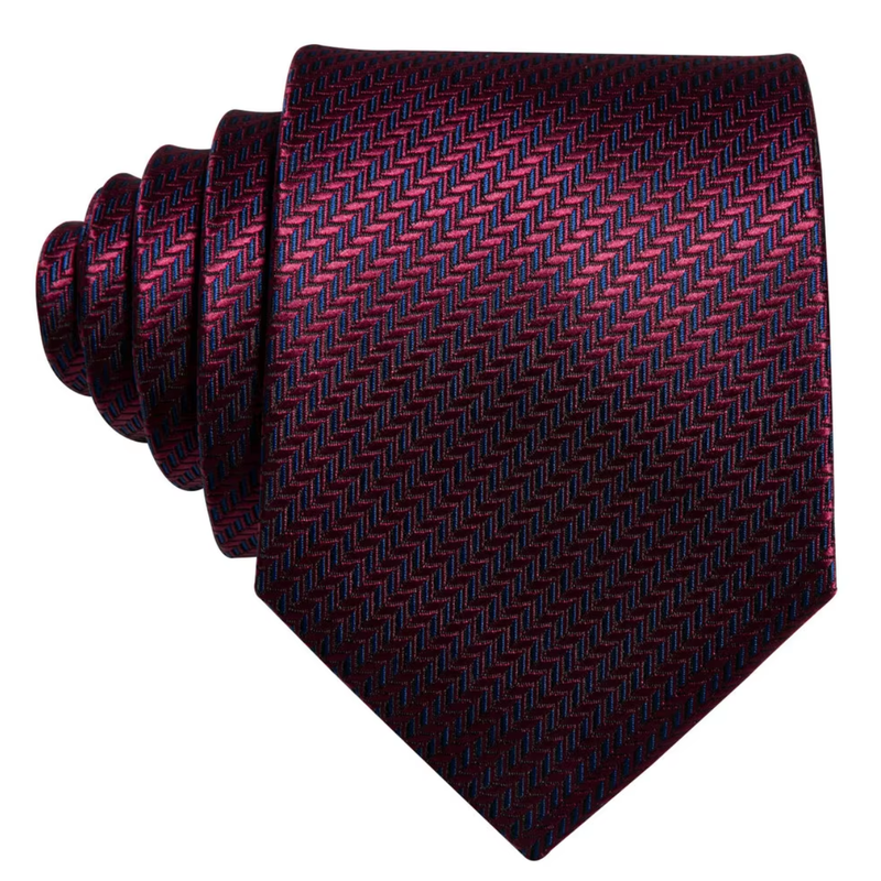 Silk Wedding Necktie Jacquard Woven Striped Ties Men Handkerchief Cufflink Set