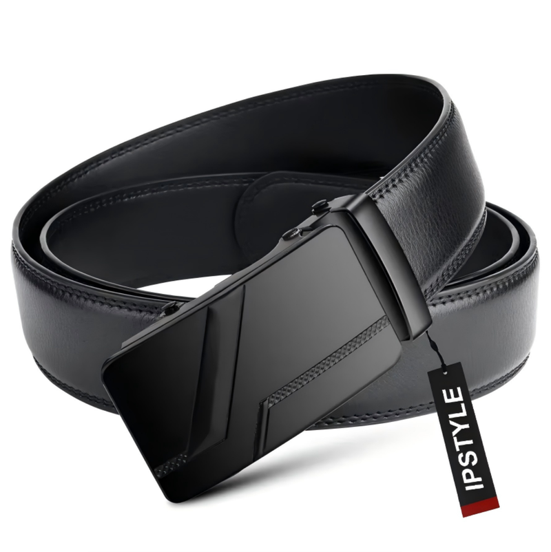 Men's Belt 120cm Luxury Belt, Black Men's Automatic Buckle Jeans Suit Belt