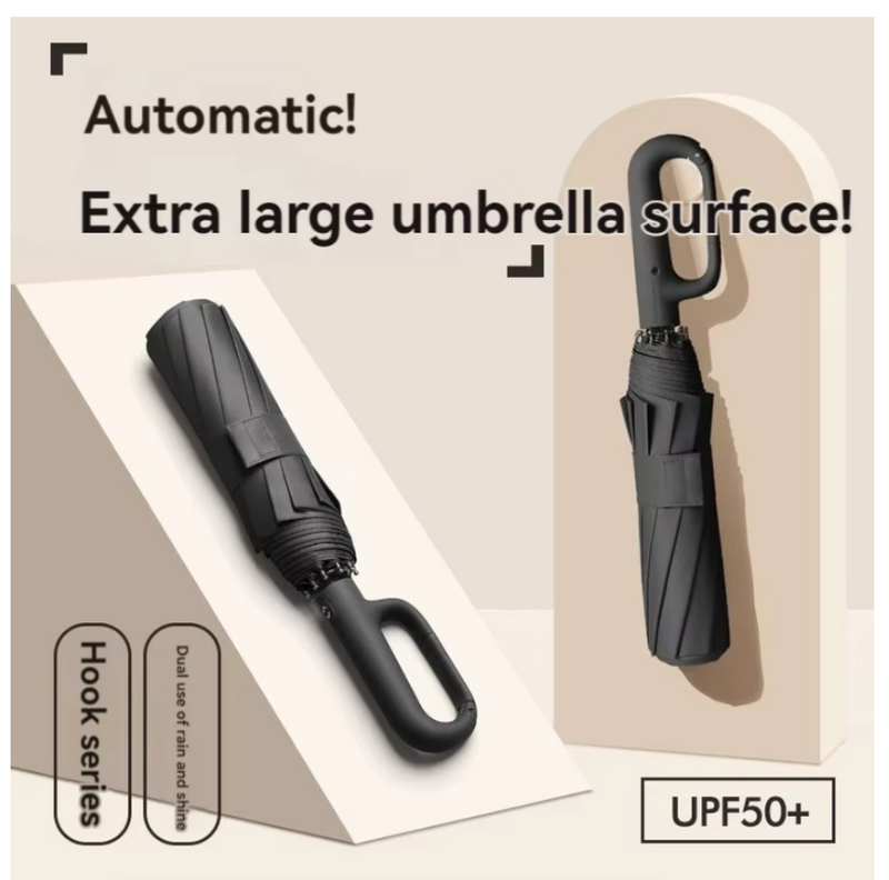 IPSTYLE Automatic Umbrella for Men Women Extra Large Folding Strong Sunshade Double Umbrella