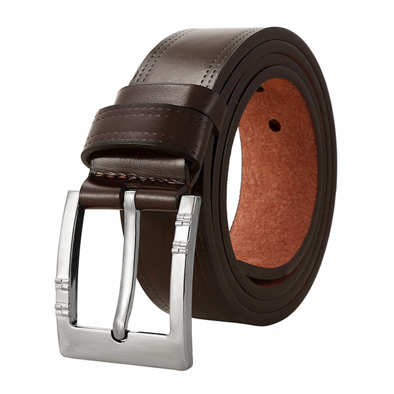 Men Quality Leather Belt Luxury Designer Alloy Pin Buckle Belts