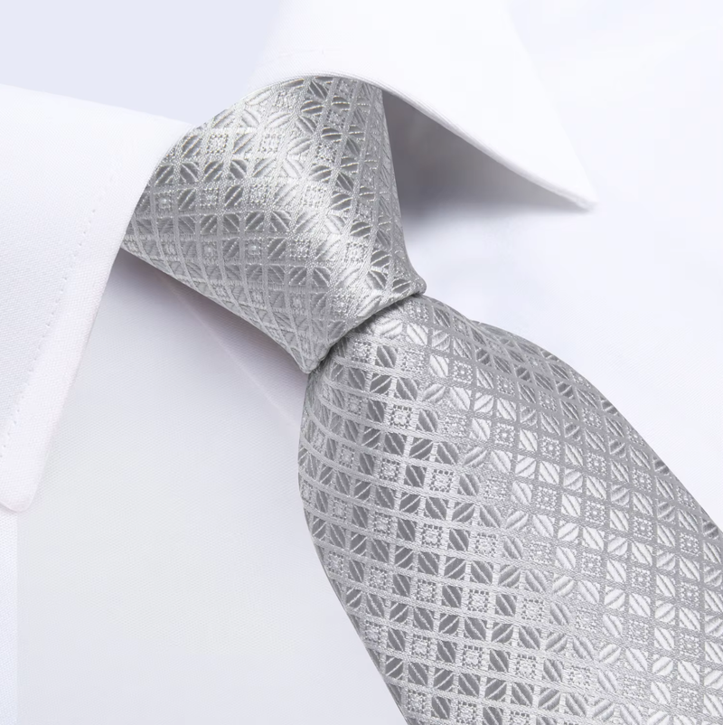 Silk Men Tie Pocket Square Cufflinks 8cm Luxury Wedding Prom Accessories Gravats