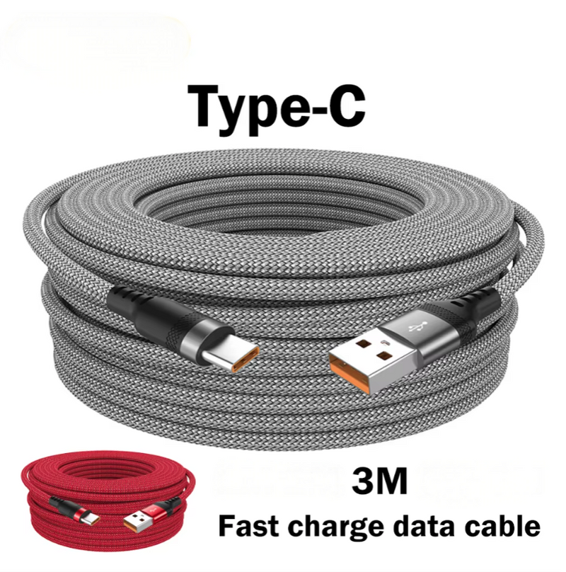 USB Type C Cable Super Fast Charge Cable Quick Charge 3M Cable