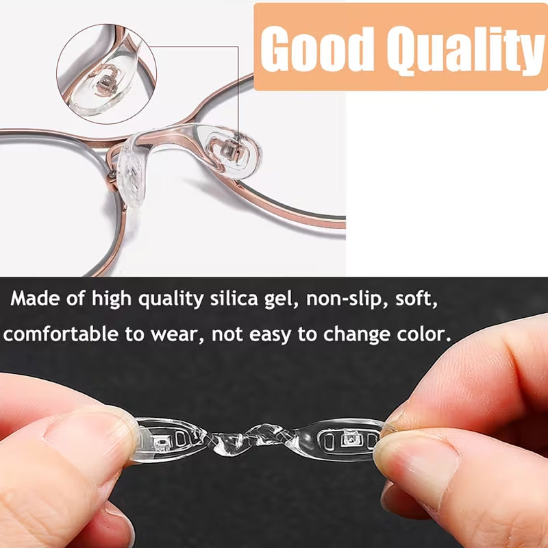Kids Glasses Nose Pads, 5Pairs Large + 5Pairs Small Silicone Repair Kit