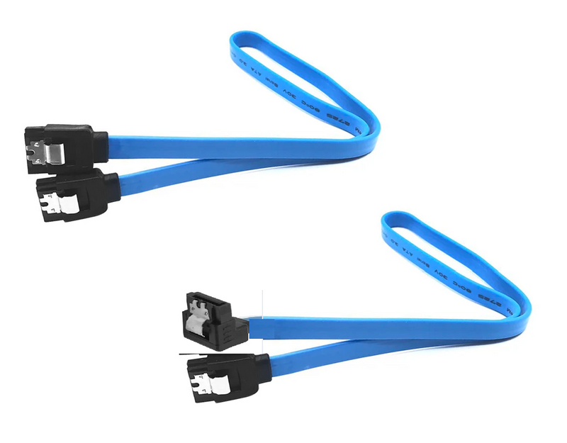 2PCS 50CM Elobw & Straight SATA High Speed 6.0 Gbps Cable Locking Latch