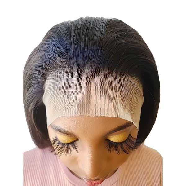 Brazilian/Peruvian Virgin Hair Straight Frontal Wig 22inch Black