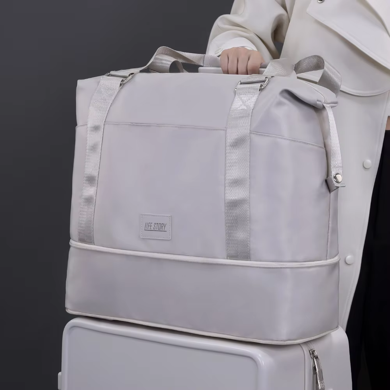 Wholesale Polyester Expandable Waterproof Luggage Bag with Dry Wet Separation Lightweight Travel Suitcase for Business Vacation