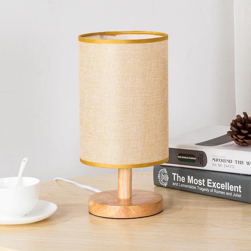 Simple Table Lamp Table Bedroom Cabinet Night Lamp Solid Wood