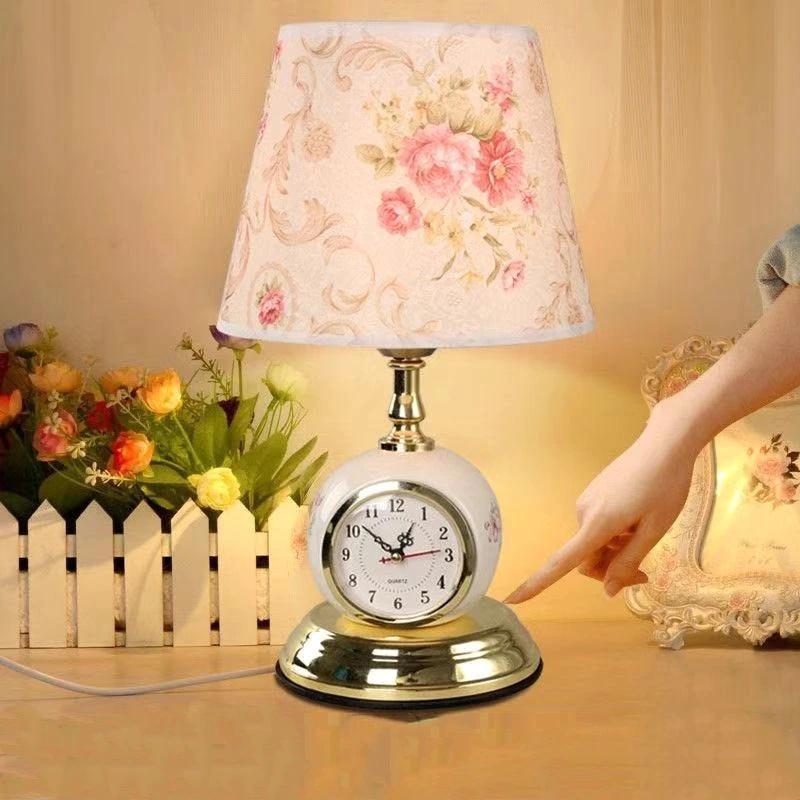 Modern Clock Table Lamp 5 Styles Living Room Lighting Bedroom Elegant