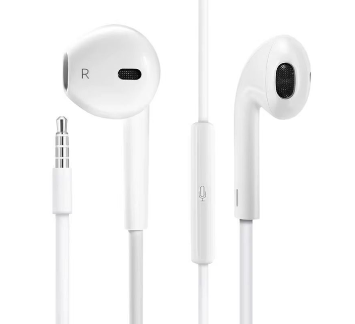 Aux 3.5mm Jack Wired Earphones With Mic - High Quality Sound Handsfree