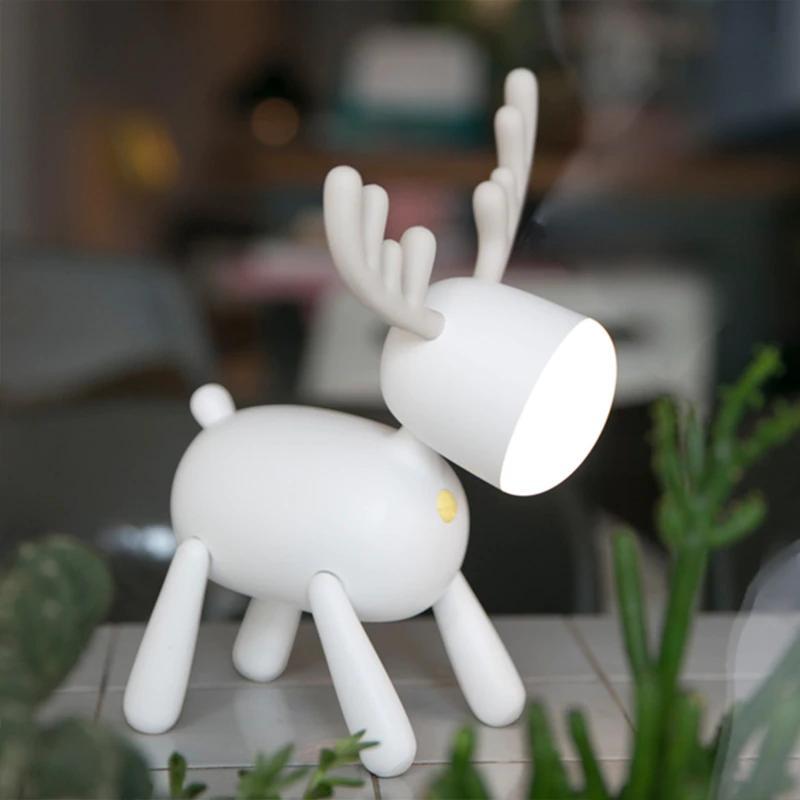 2020 New Drowship Creative Cartoon Moose LED Desk Lamp 1200mAh Battery