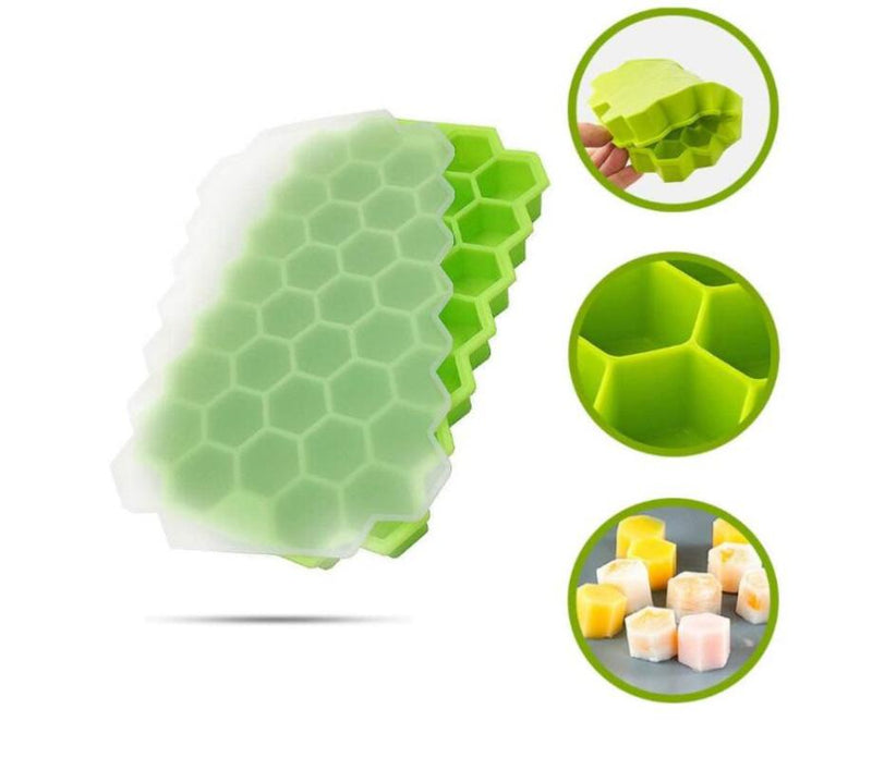 37 silicone honeycomb ice trays stackable with removable lid