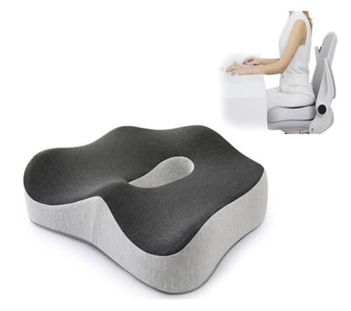 Ergonomic Memory Foam Seat Cushion with Back Support, Lumbar Support Pillow for Car, Office Chair, Truck, Relieve Back Pain