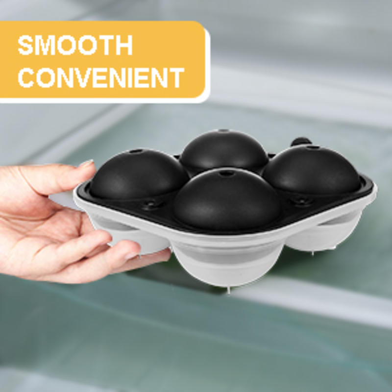Ice Ball Maker Large Ball Shape Silicone Ice Trays for Whisky 2.5 Inch