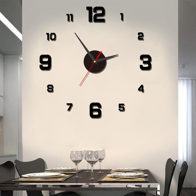 DIY Wall Clock With Number Stickers - 40cm