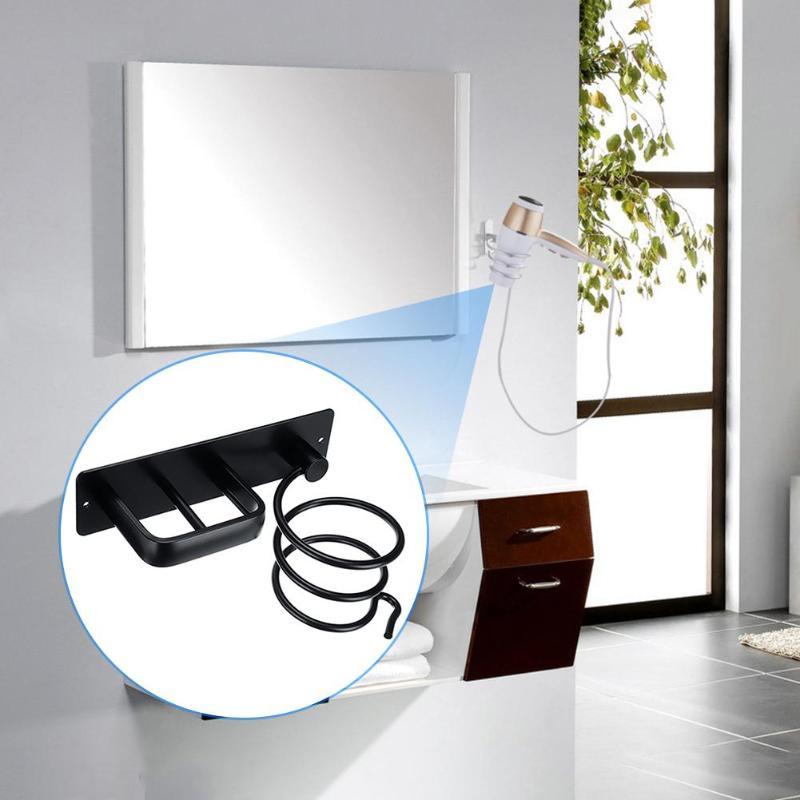 Wall-mounted Hair Dryers Handle for Bathroom Shelf Organizer
