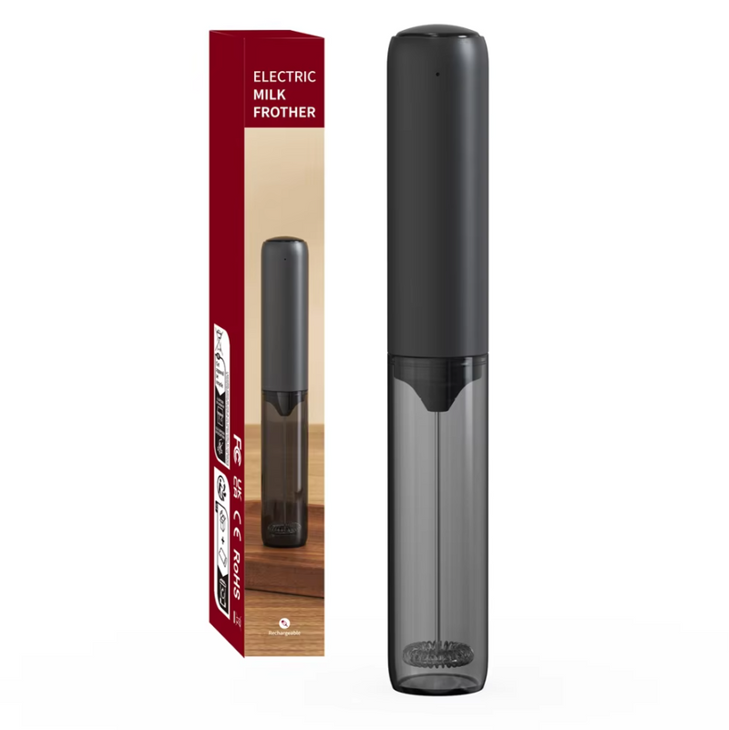 Rechargeable Electric Handheld Milk Frother With Storage Lid