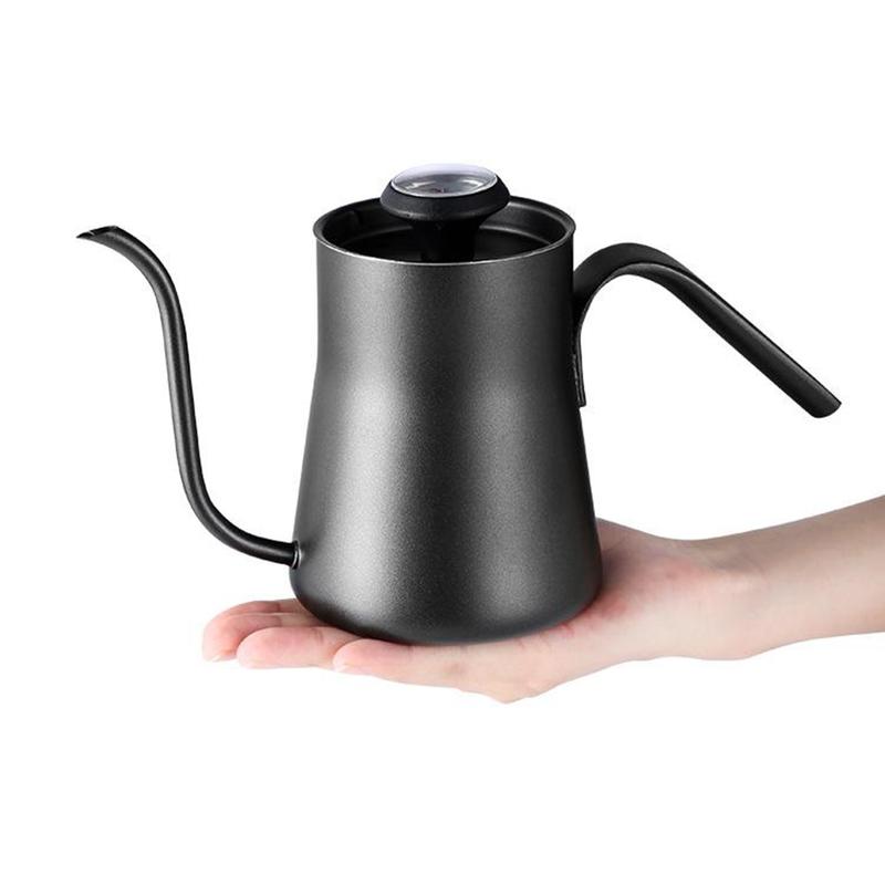 Stainless steel drip kettle with gooseneck thermometer 550 ML