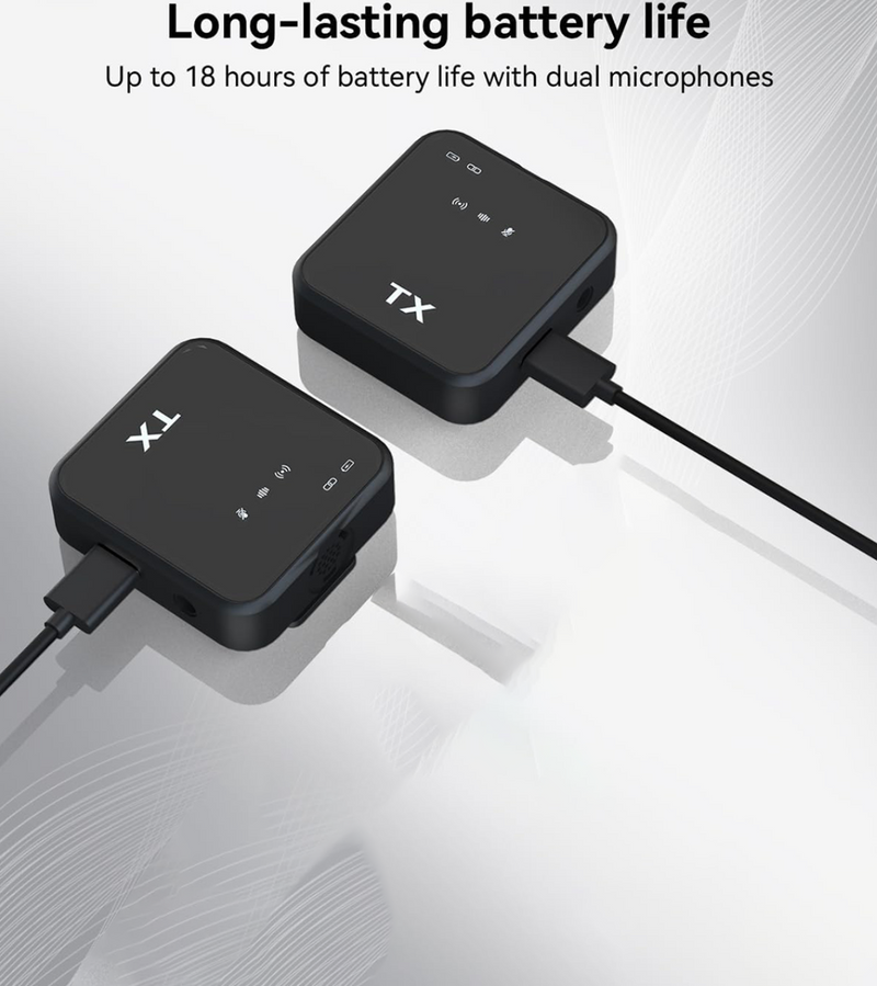 3 in 1 Wireless Lavalier Mic - 10M Range, 8H Battery, Noise Cancel