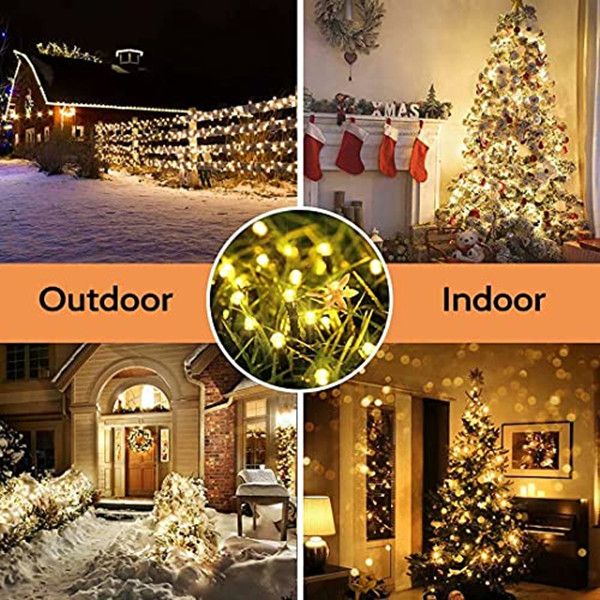 2 X Solar String Lights 100 LED 12M Decorative Lamp for Christmas