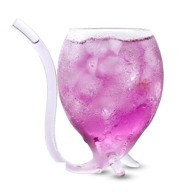 Creative Devil Glass Cocktail Glass Cup Glass Cup with Straw 300ml Win